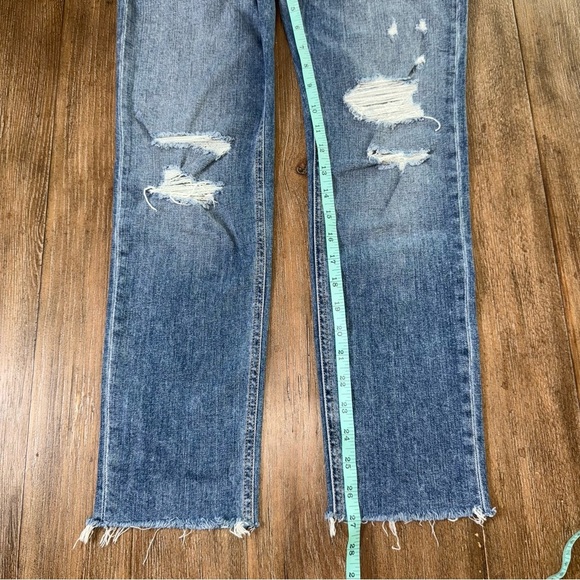 Rag & Bone Dre Low Rise Ankle Slim Boyfriend Jean Distressed blue 24 Raw Hem - Picture 11 of 13